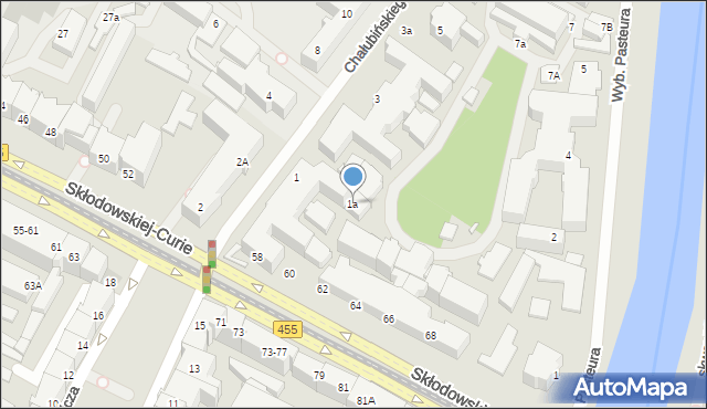 Wrocław, Chałubińskiego Tytusa, 1a, mapa Wrocławia