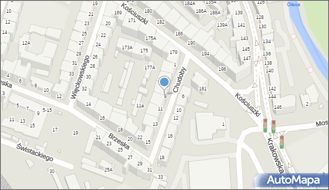 Wrocław, Chudoby Stanisława, 9, mapa Wrocławia