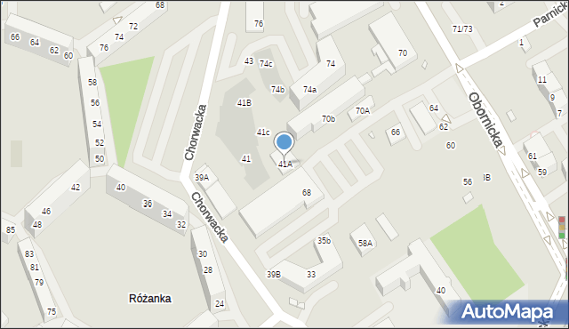 Wrocław, Chorwacka, 41A, mapa Wrocławia