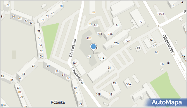 Wrocław, Chorwacka, 41d, mapa Wrocławia