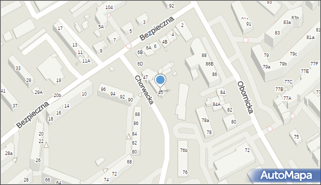 Wrocław, Chorwacka, 45, mapa Wrocławia