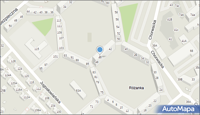 Wrocław, Chorwacka, 46, mapa Wrocławia