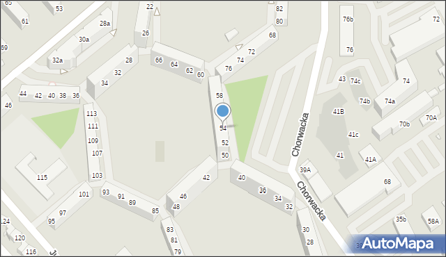 Wrocław, Chorwacka, 54, mapa Wrocławia