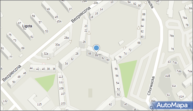 Wrocław, Chorwacka, 64, mapa Wrocławia