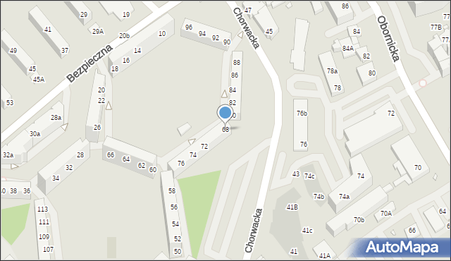 Wrocław, Chorwacka, 68, mapa Wrocławia