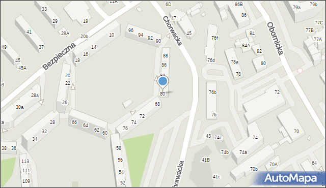 Wrocław, Chorwacka, 80, mapa Wrocławia