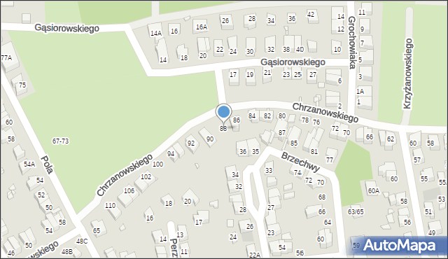 Wrocław, Chrzanowskiego Ignacego, 88, mapa Wrocławia