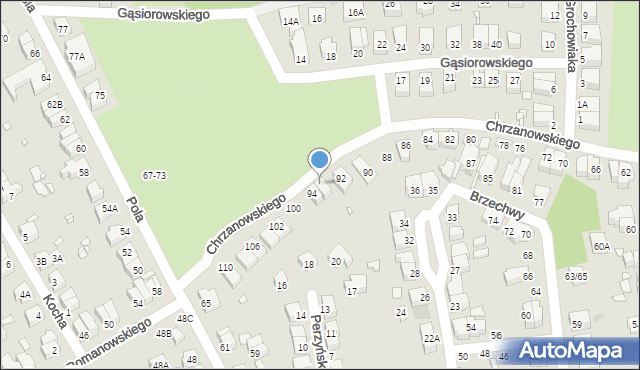 Wrocław, Chrzanowskiego Ignacego, 96, mapa Wrocławia