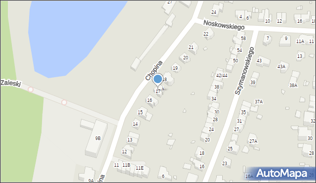 Wrocław, Chopina Fryderyka, 17, mapa Wrocławia