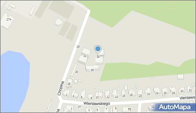 Wrocław, Chopina Fryderyka, 34, mapa Wrocławia