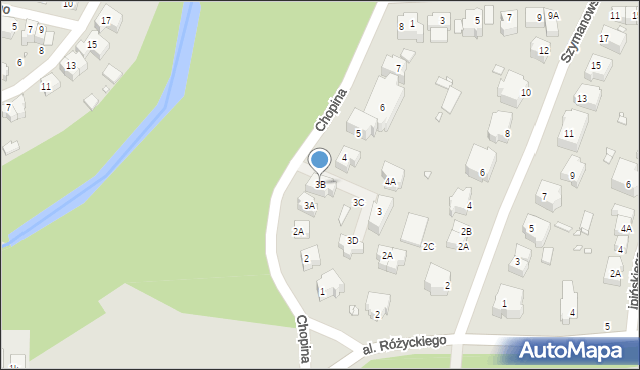 Wrocław, Chopina Fryderyka, 3B, mapa Wrocławia