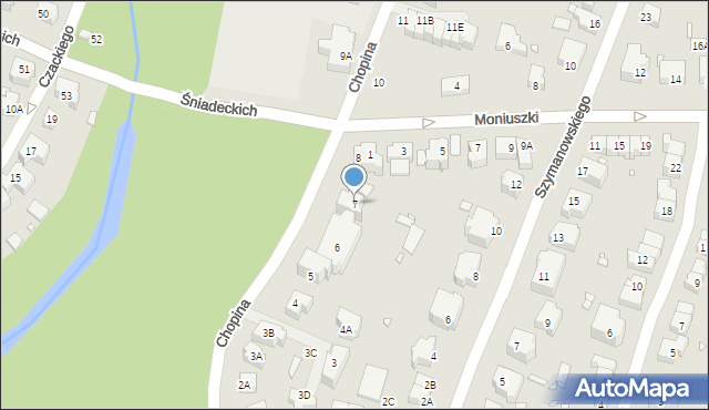 Wrocław, Chopina Fryderyka, 7, mapa Wrocławia