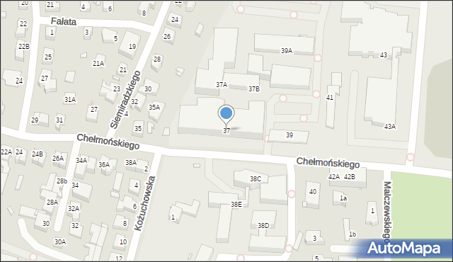 Wrocław, Chełmońskiego Józefa, 37, mapa Wrocławia