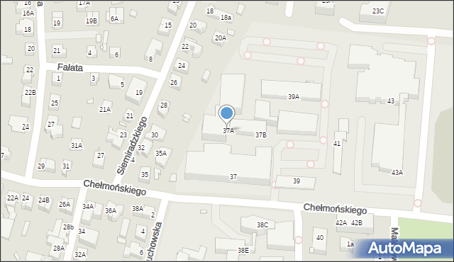 Wrocław, Chełmońskiego Józefa, 37A, mapa Wrocławia