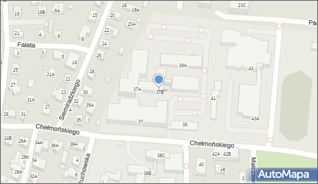 Wrocław, Chełmońskiego Józefa, 37B, mapa Wrocławia