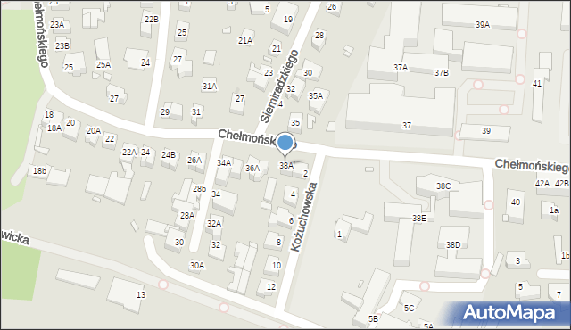 Wrocław, Chełmońskiego Józefa, 38A, mapa Wrocławia