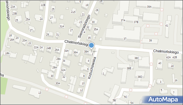 Wrocław, Chełmońskiego Józefa, 38B, mapa Wrocławia
