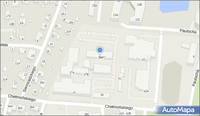 Wrocław, Chełmońskiego Józefa, 39A, mapa Wrocławia