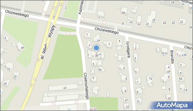 Wrocław, Chełmońskiego Józefa, 3A, mapa Wrocławia
