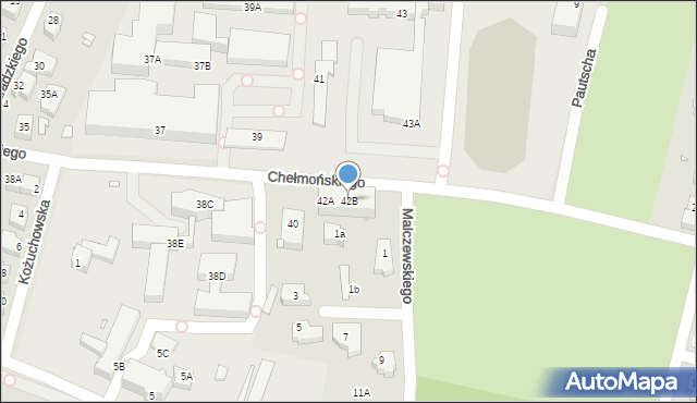 Wrocław, Chełmońskiego Józefa, 42B, mapa Wrocławia