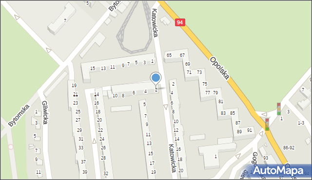 Wrocław, Chorzowska, 2, mapa Wrocławia