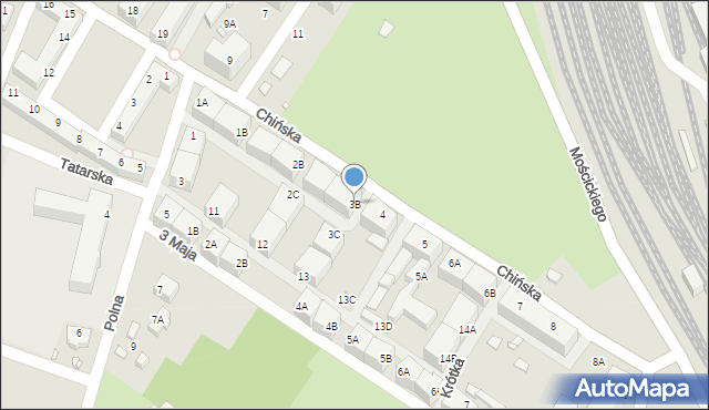 Wrocław, Chińska, 3B, mapa Wrocławia