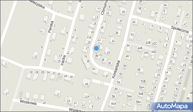 Wrocław, Chmurna, 26, mapa Wrocławia