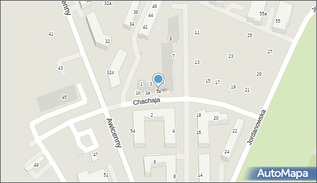 Wrocław, Chachaja Władysława, 5a, mapa Wrocławia