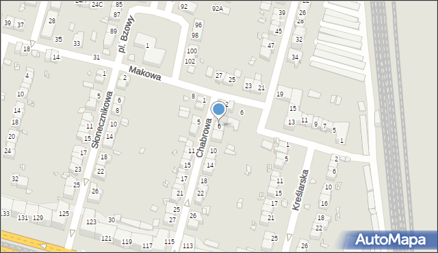 Wrocław, Chabrowa, 6, mapa Wrocławia