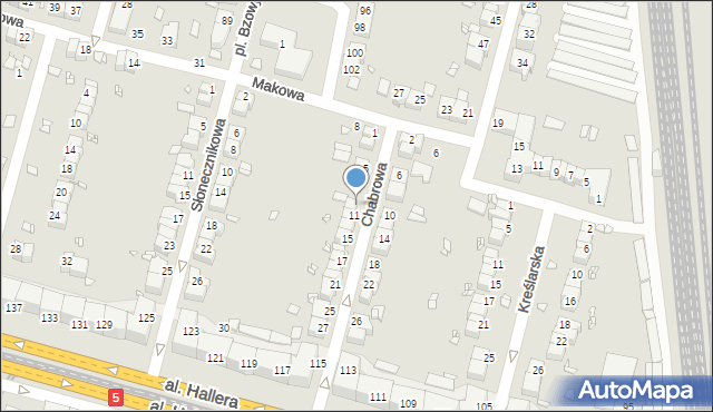 Wrocław, Chabrowa, 9, mapa Wrocławia