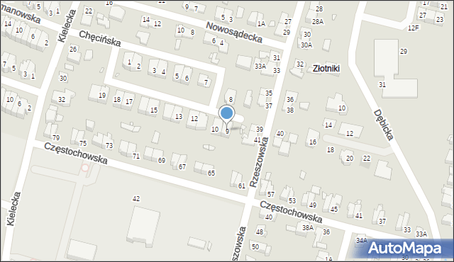 Wrocław, Chęcińska, 9, mapa Wrocławia