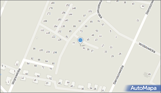 Wrocław, Chwalimierska, 43, mapa Wrocławia