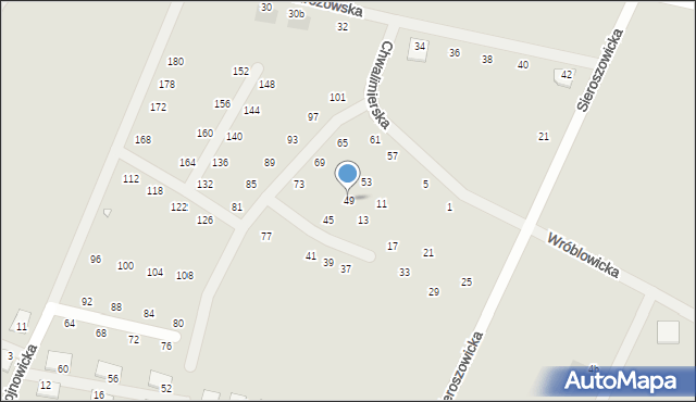 Wrocław, Chwalimierska, 49, mapa Wrocławia
