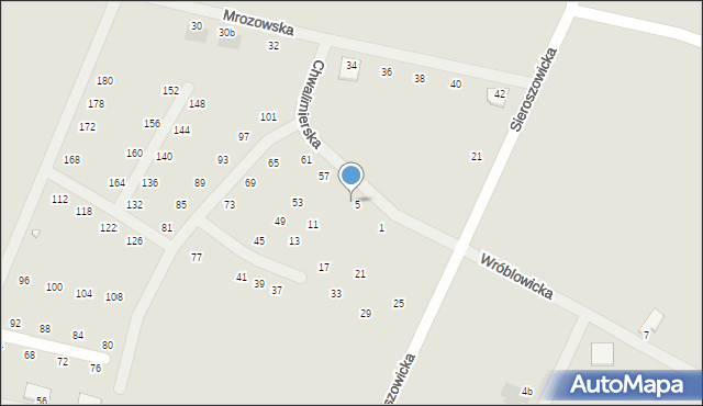 Wrocław, Chwalimierska, 7, mapa Wrocławia