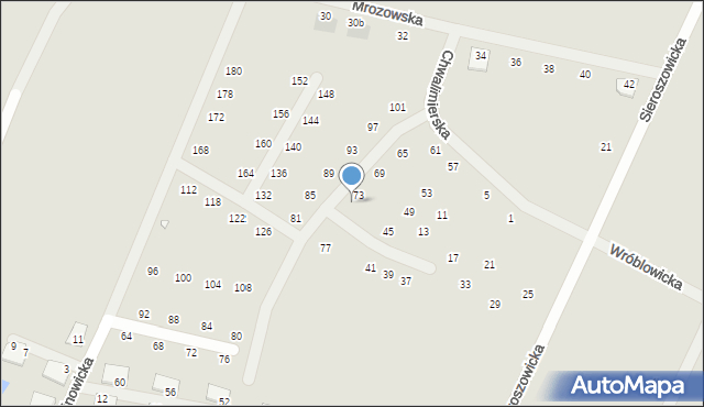 Wrocław, Chwalimierska, 75, mapa Wrocławia