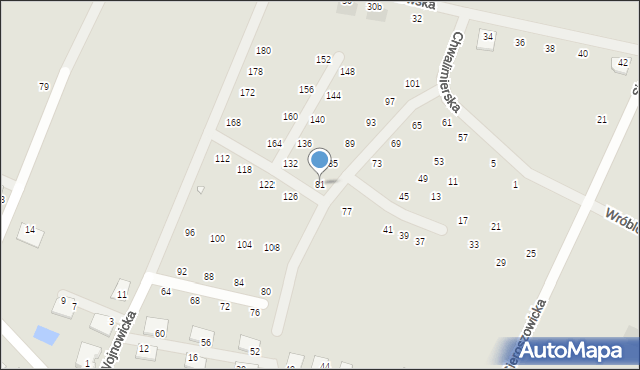Wrocław, Chwalimierska, 81, mapa Wrocławia