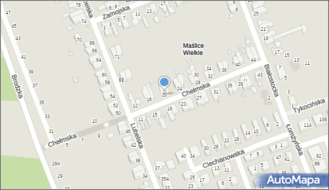 Wrocław, Chełmska, 20, mapa Wrocławia