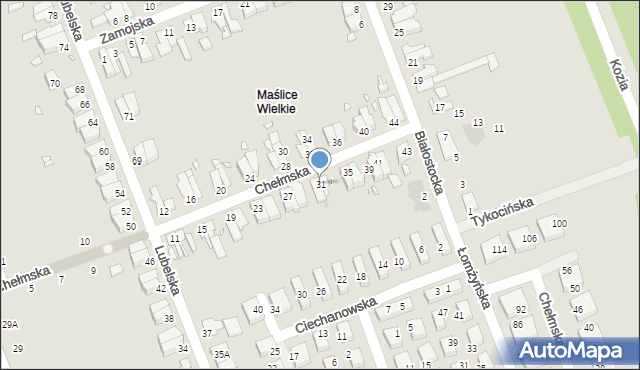 Wrocław, Chełmska, 31, mapa Wrocławia