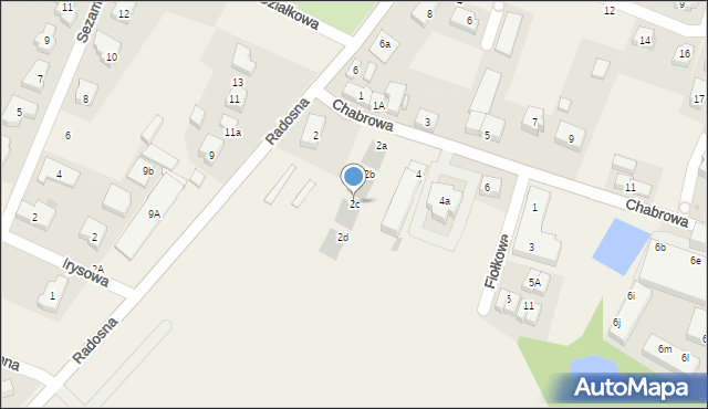 Wysoka, Chabrowa, 2c, mapa Wysoka