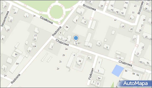 Wysoka, Chabrowa, 3, mapa Wysoka