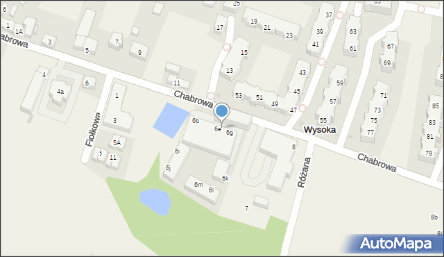 Wysoka, Chabrowa, 6f, mapa Wysoka