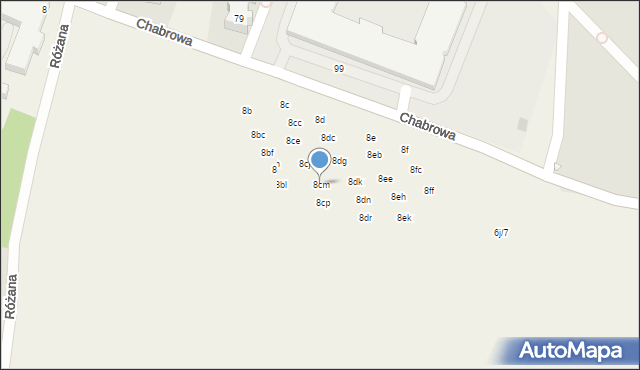 Wysoka, Chabrowa, 8cm, mapa Wysoka