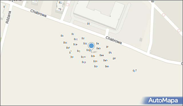 Wysoka, Chabrowa, 8dj, mapa Wysoka