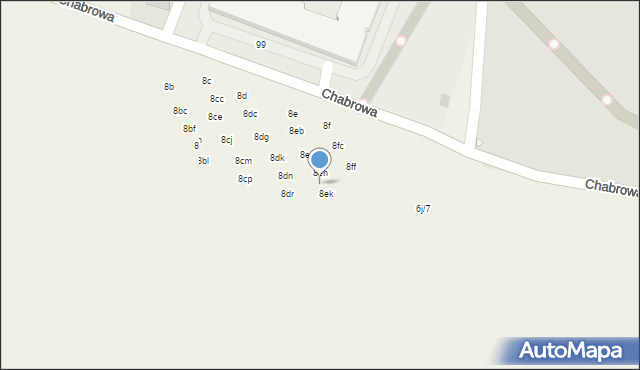 Wysoka, Chabrowa, 8ej, mapa Wysoka