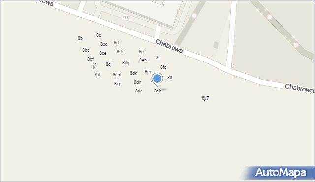 Wysoka, Chabrowa, 8ek, mapa Wysoka