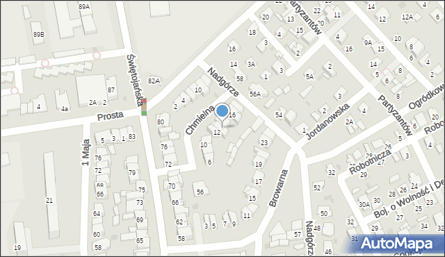 Wyszków, Chmielna, 14, mapa Wyszków