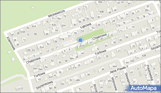 Ząbki, Chabrowa, 10, mapa Ząbki