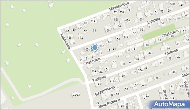 Ząbki, Chabrowa, 7, mapa Ząbki