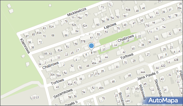 Ząbki, Chabrowa, 8, mapa Ząbki