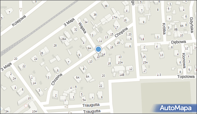 Ząbki, Chopina Fryderyka, 12, mapa Ząbki